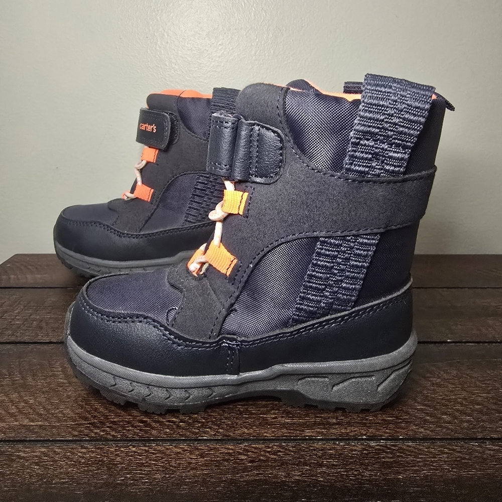 TODDLER BOY'S CARTER'S NAVY SNOW BOOTS 8 SHOES - Picture 2 of 10